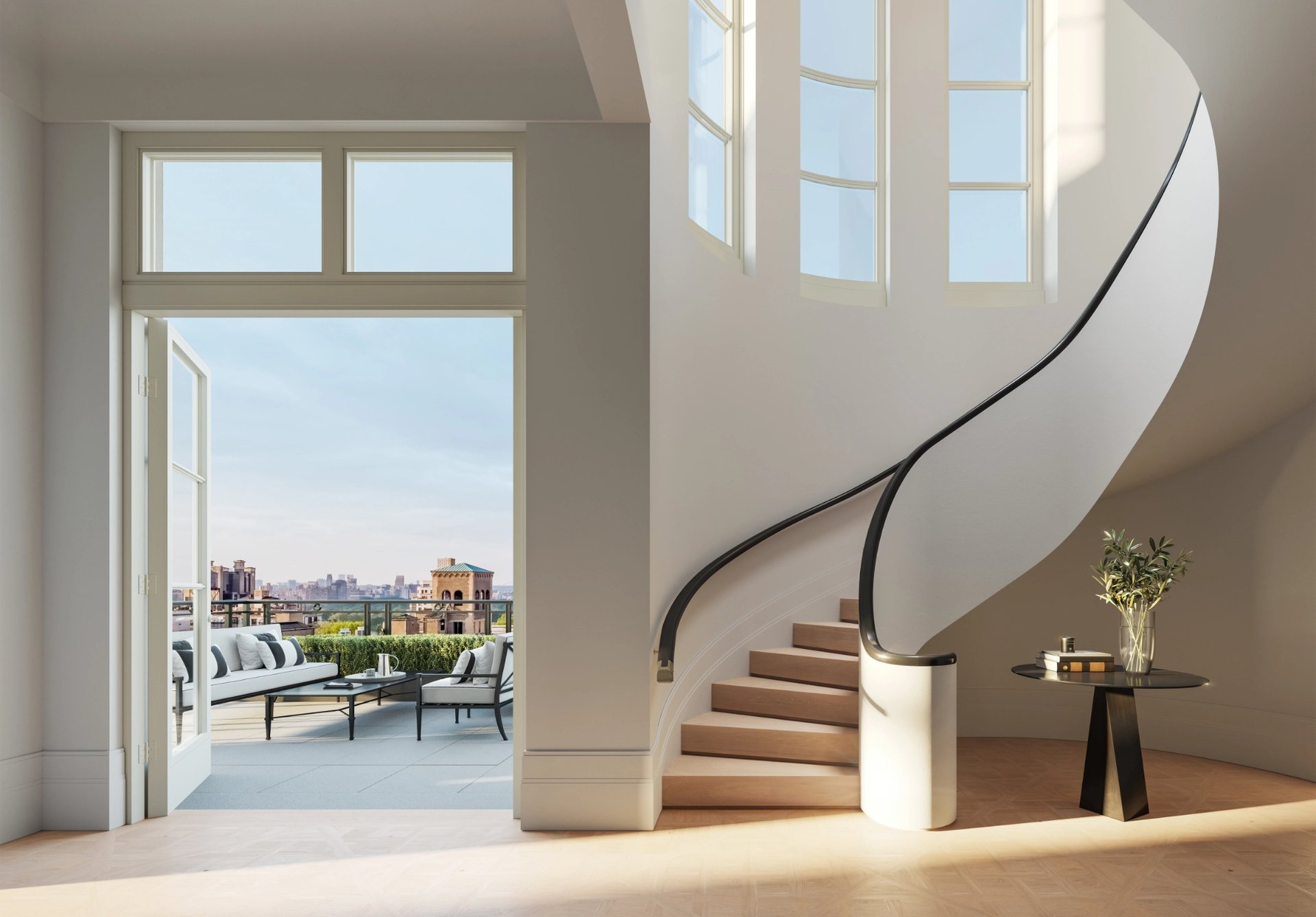 A closer look at Central Park Penthouse Apartment Scandinavian Minimalist Decorating